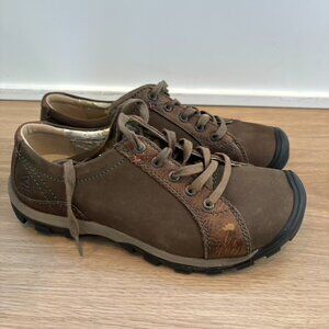 Keen women TX 0613 hiking comfort leather shoes rubber toe brown 7.5 EU 38